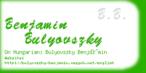 benjamin bulyovszky business card